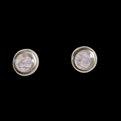 Blue John and Sterling Silver round stud earrings