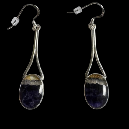 Wishbone Drop Oval Earrings - Plain Design on Hooks