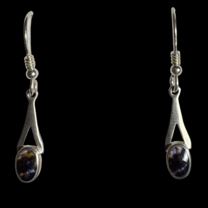 Small Oval Blue John Drop Earrings