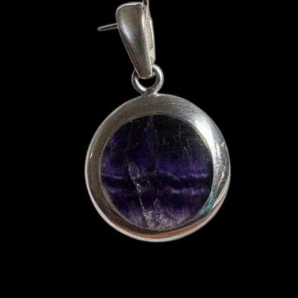 Medium Modern Round Blue John Pendant