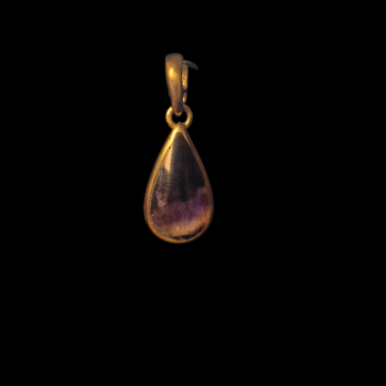 Gold Teardrop Pendant Solid Back