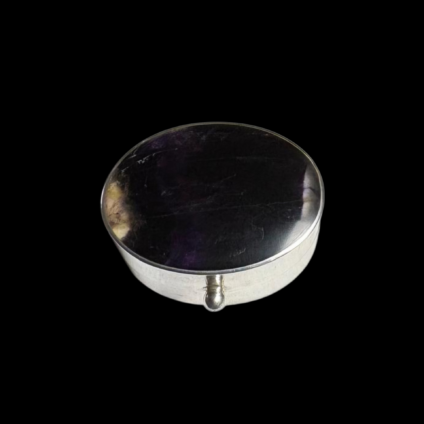 Small Oval Pill Box with Blue John inlaid into Lid