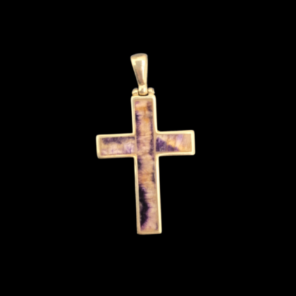 Blue John & Sterling Silver Cross Pendant