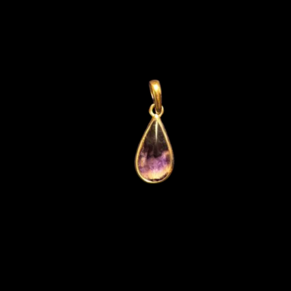Gold Teardrop Pendant Solid Back