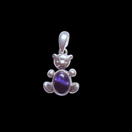 Blue John and Sterling Silver Teddy Bear Pendant