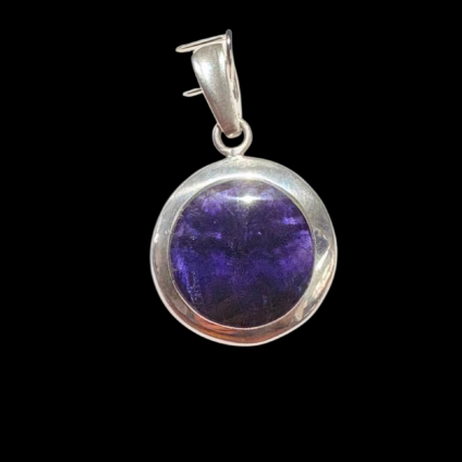 Medium Modern Round Blue John Pendant