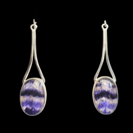 Wishbone Drop Oval Earrings - Plain Design on Hooks