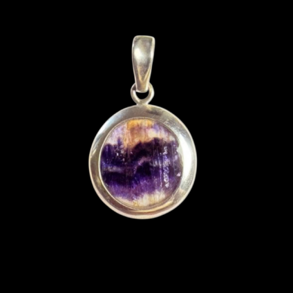 Medium Modern Round Blue John Pendant