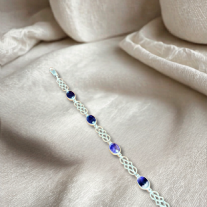 Celtic Blue John and Silver Bracelet