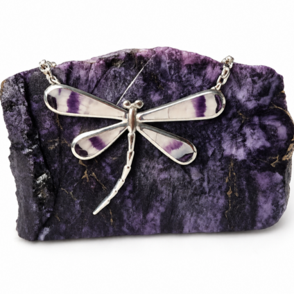 Handmade Large Blue John Dragonfly Necklet