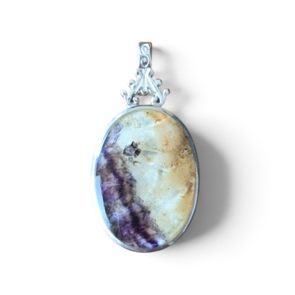 Medium Oval Double Sided Blue John Pendant