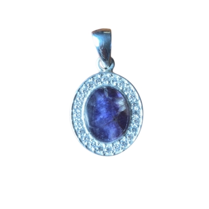 Medium Oval Blue John and Cubic Zirconia Pendant