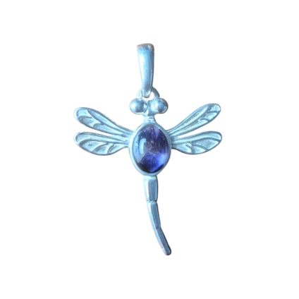 Blue John and Sterling Silver Dragonfly Pendant