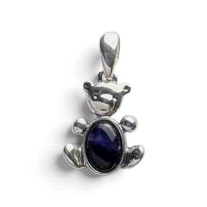 Blue John and Sterling Silver Teddy Bear Pendant