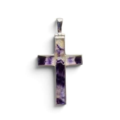 Blue John & Sterling Silver Cross Pendant