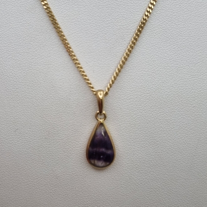 Gold Teardrop Pendant Solid Back