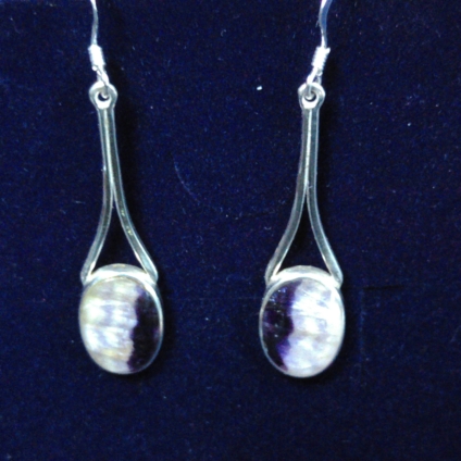 Wishbone Drop Oval Earrings - Plain Design on Hooks