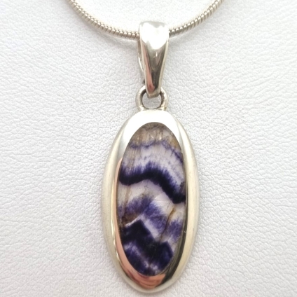Medium Modern Oval Blue John Pendant