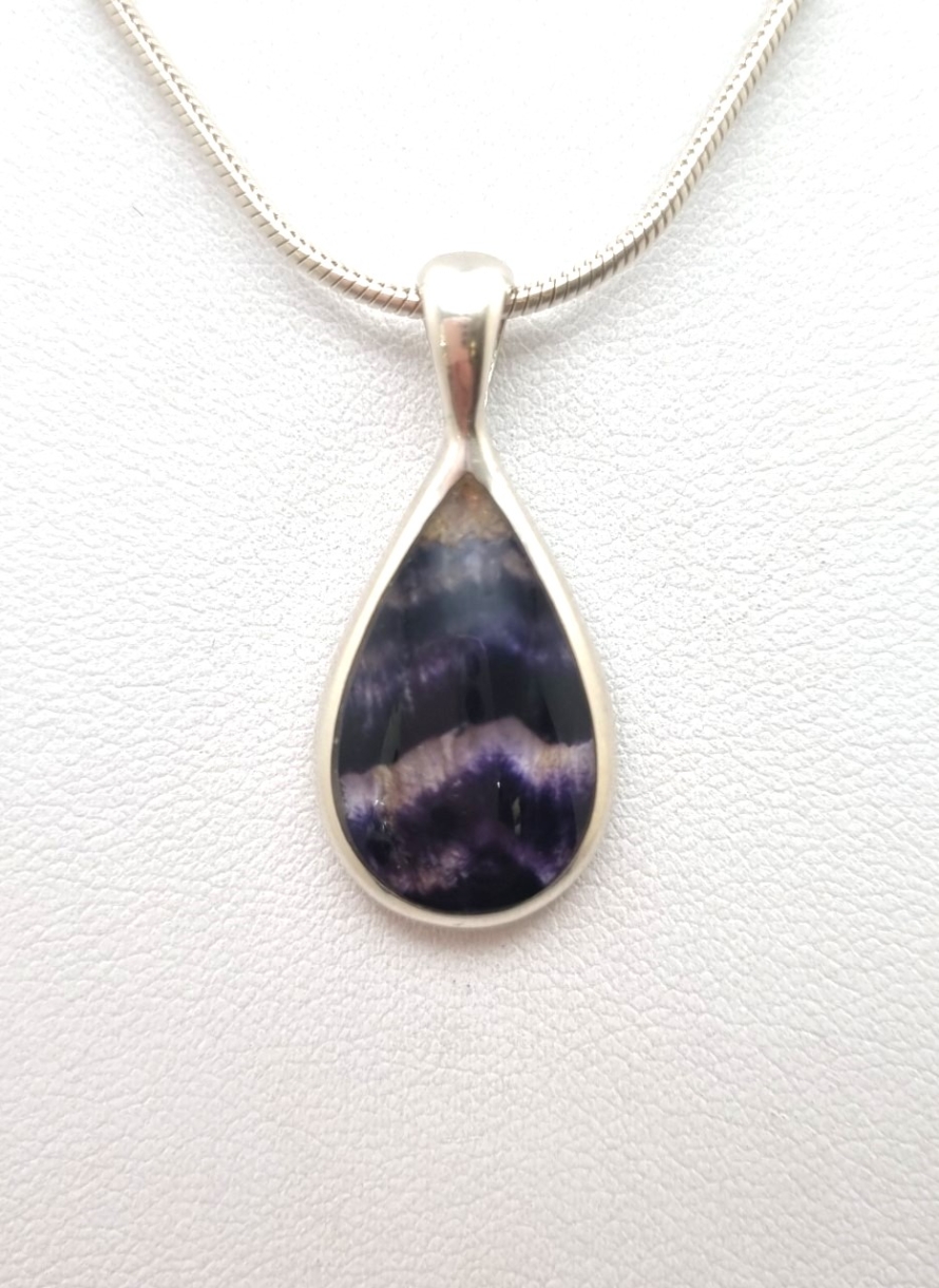 Medium Teardrop Blue John Pendant