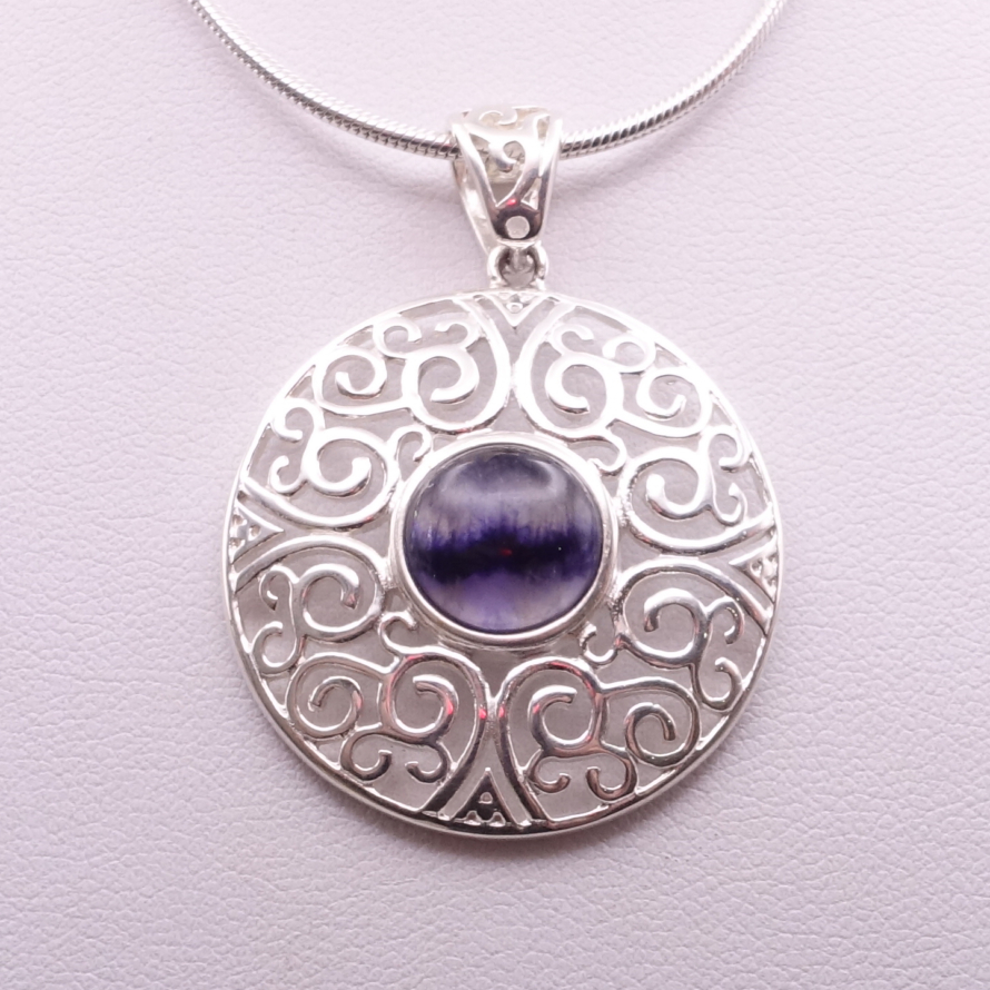 Large Round Pendant with Swirl Design