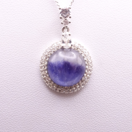 Round Blue John surrounded By Cubic Zirconia