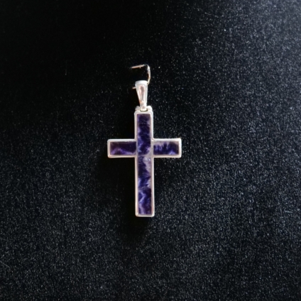 Blue John & Sterling Silver Cross Pendant