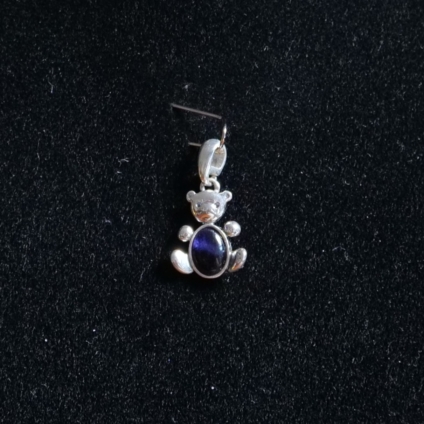 Blue John and Sterling Silver Teddy Bear Pendant