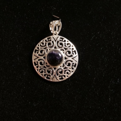 Large Round Pendant with Swirl Design
