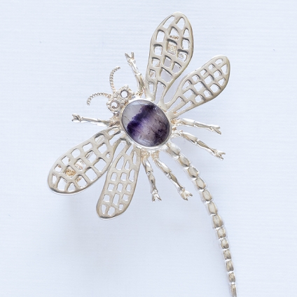 Dragonfly Blue John Brooch