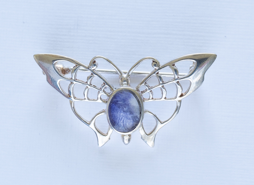 Blue John Butterfly Brooch