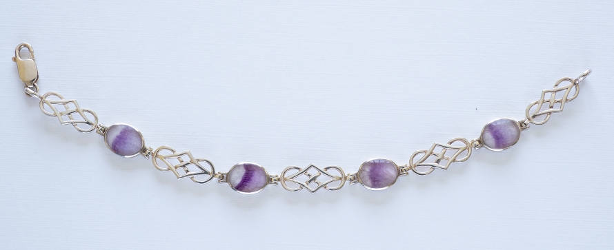 Celtic Blue John and Silver Bracelet
