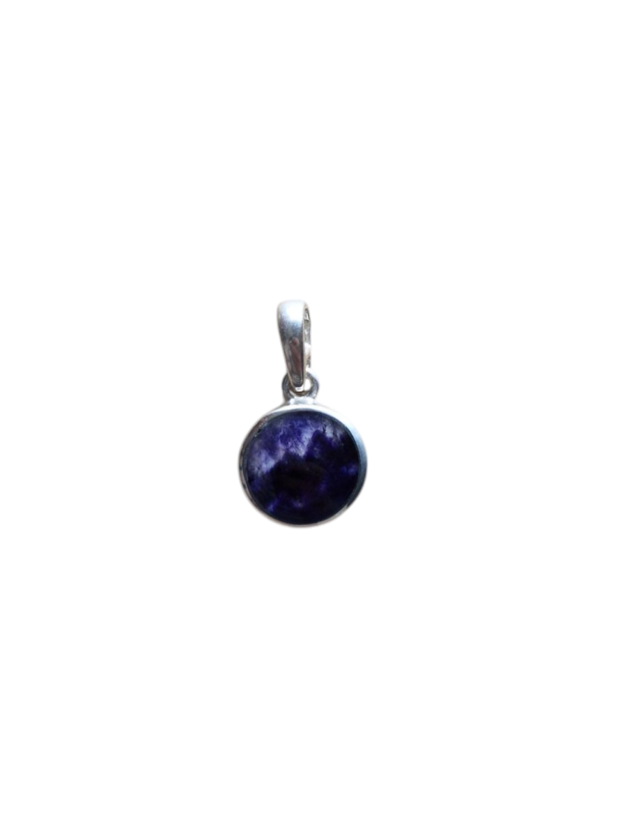 Small Plain Round Blue John Pendant