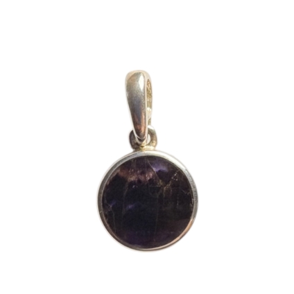 Small Plain Round Blue John Pendant