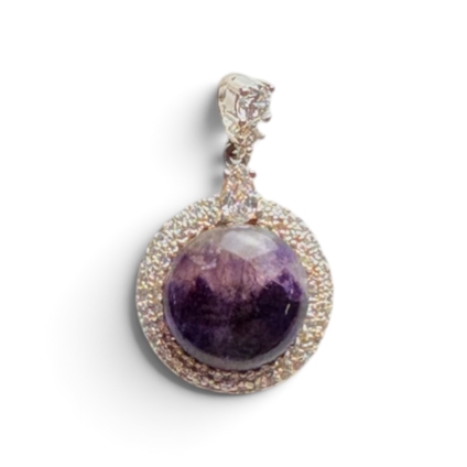 Round Blue John surrounded By Cubic Zirconia