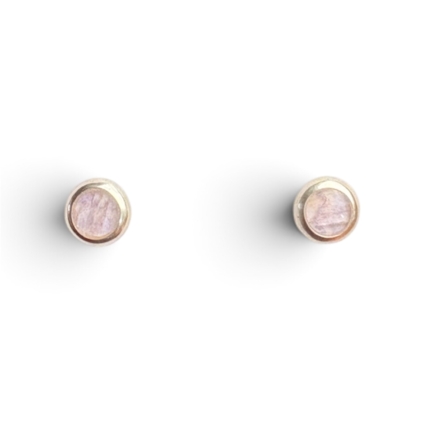 Blue John and Sterling Silver round stud earrings