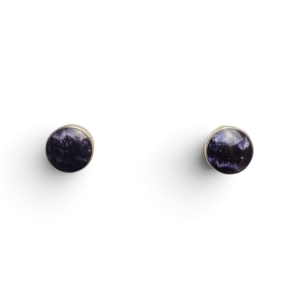 Small Round Blue John Stud Earring