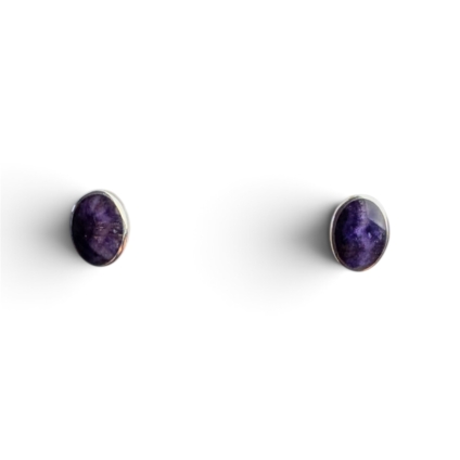 Small Oval Blue John Stud Earrings