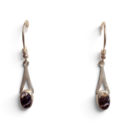 Small Oval Blue John Drop Earrings