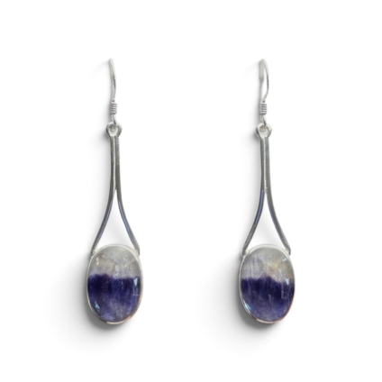 Wishbone Drop Oval Earrings - Plain Design on Hooks