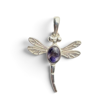 Blue John and Sterling Silver Dragonfly Pendant