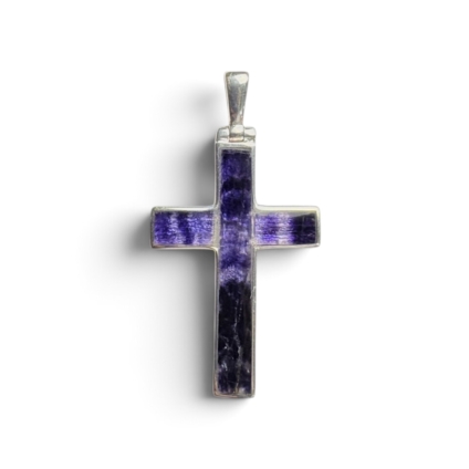 Blue John & Sterling Silver Cross Pendant