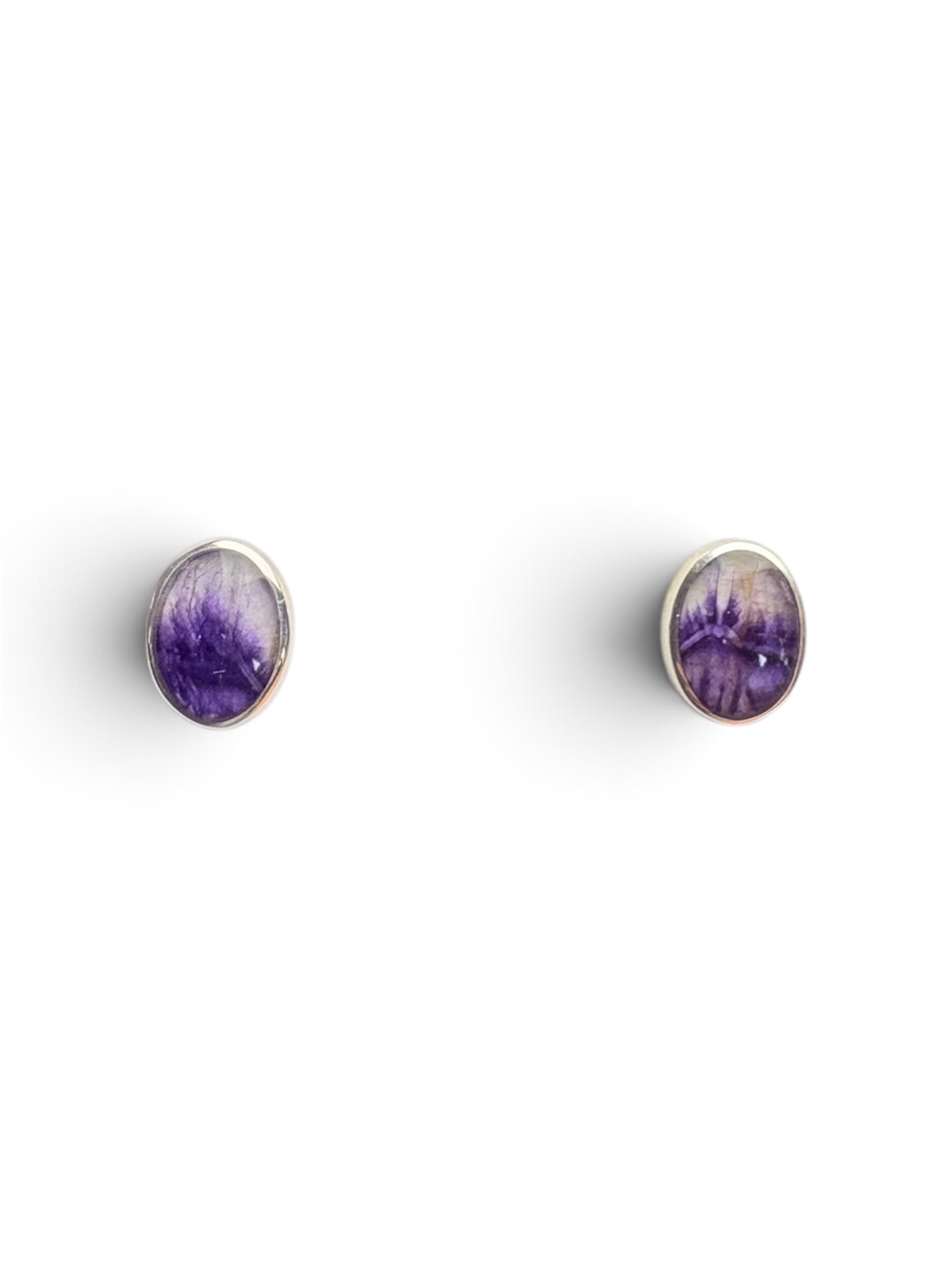 Small Oval Blue John Stud Earrings