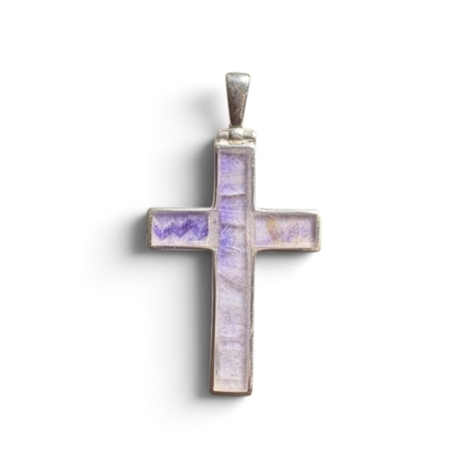 Blue John & Sterling Silver Cross Pendant