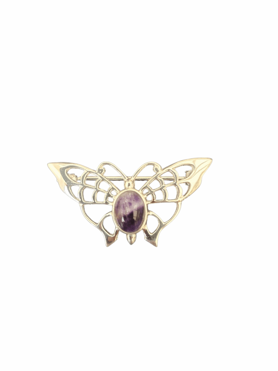 Blue John Butterfly Brooch