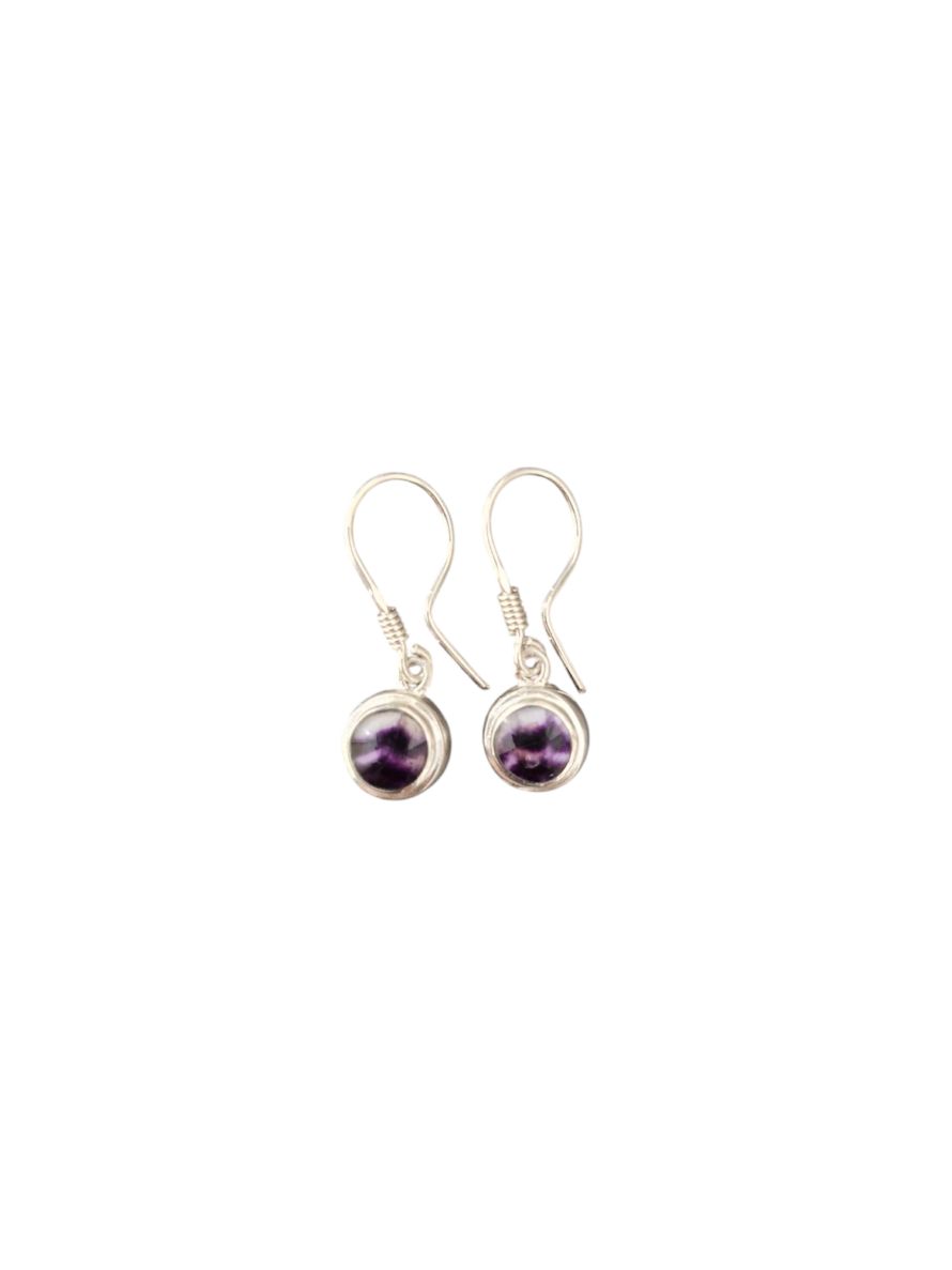 Small round Blue John drop earring