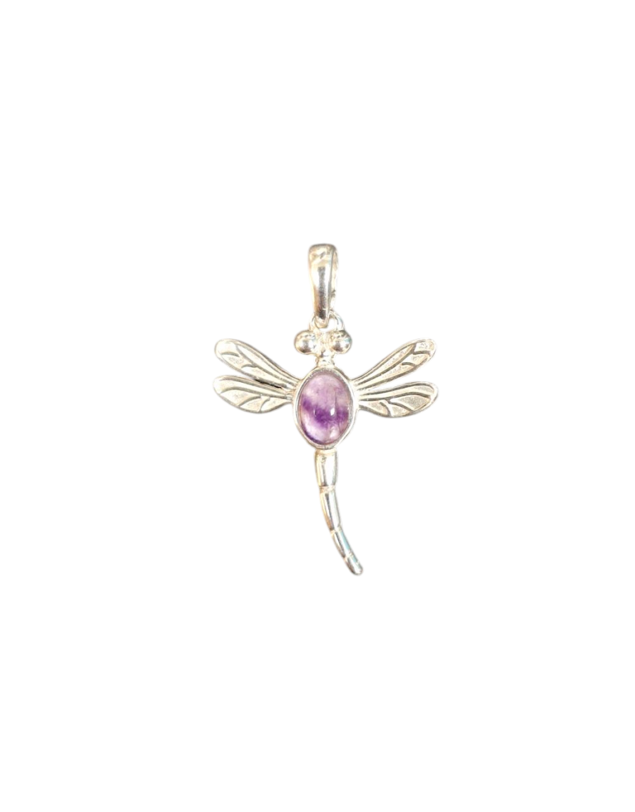 Blue John and Sterling Silver Dragonfly Pendant