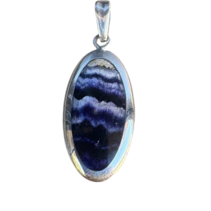 Large Modern Oval Blue John Pendant