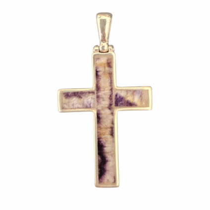 Blue John & Sterling Silver Cross Pendant