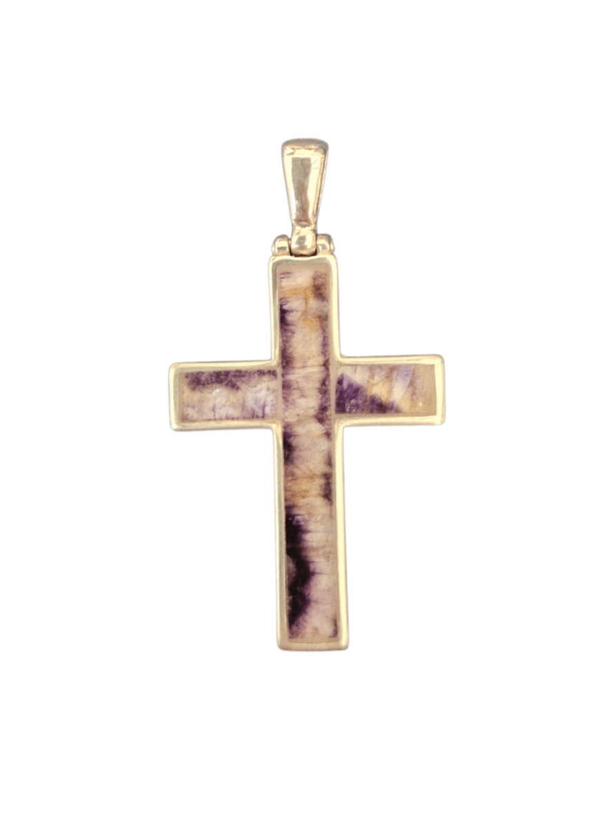 Blue John & Sterling Silver Cross Pendant