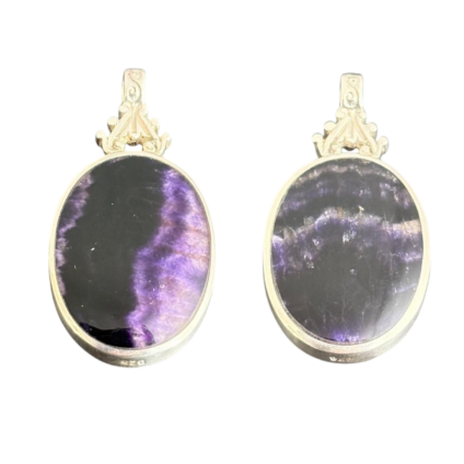 Medium Oval Double Sided Blue John Pendant